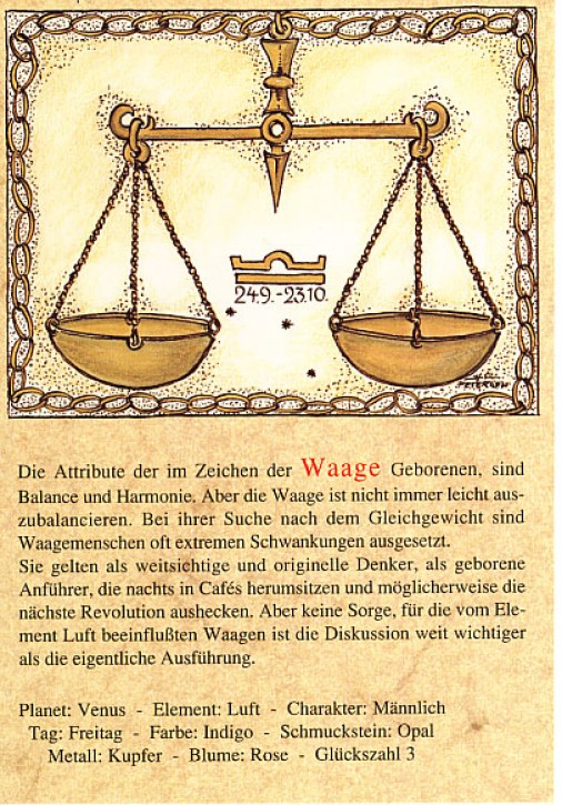 Sternzeichen-Postkarten Waage 07