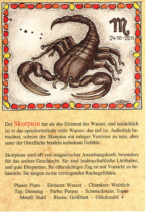 Sternzeichen-Postkarten Skorpion 08