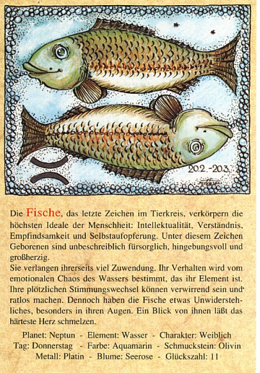 Sternzeichen-Postkarten Fische 12