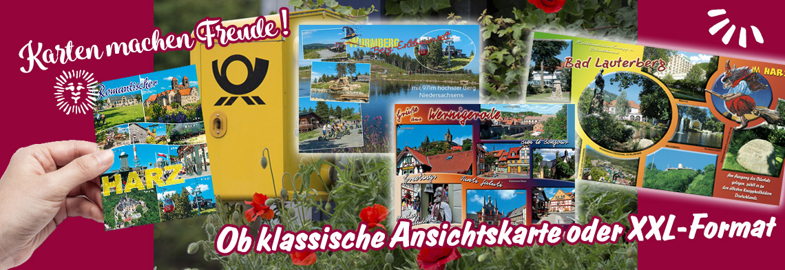 Karten machen Freude ! Ob klassische Ansichtskarten oder Maxi- und XXL-Format